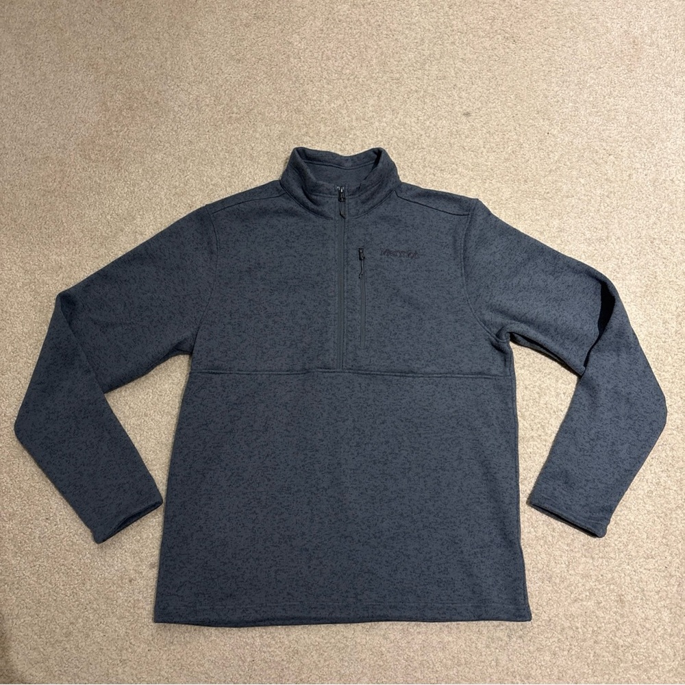 Marmot Mountain Works Gray 1/2 Half Zip Fleece Sweater Pullover Mens Size XL